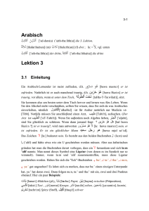 Arabisch Lektion 3