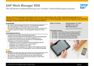 SAP Work Manager RDS - SAP Service Marketplace