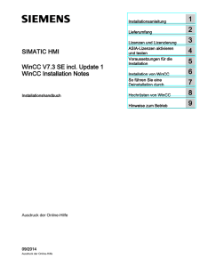 SIMATIC HMI WinCC V7.3 - WinCC Installation