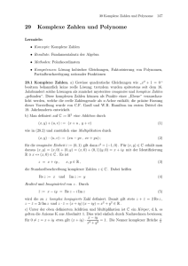 29 Komplexe Zahlen und Polynome - Fakultät für Mathematik, TU