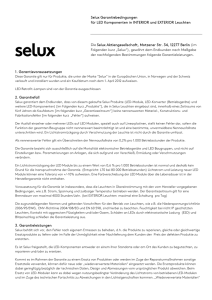 Selux Garantiebedingungen für LED Komponenten in INTERIOR