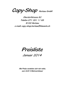 Preisliste Januar 2014 - Copy Shop Herisau GmbH