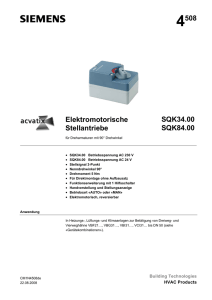 Datenblatt elektromotorische Stellantriebe SQK33.00, SQL33