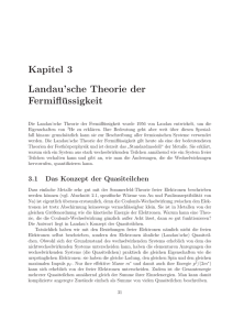 Kapitel 3 Landau`sche Theorie der Fermiflüssigkeit