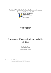 TCP/UDP - Informatik 4 - RWTH