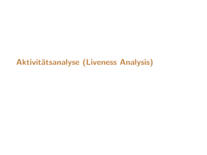 Aktivitätsanalyse (Liveness Analysis)