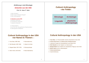 Cultural Anthropology in den USA - Ethnologie