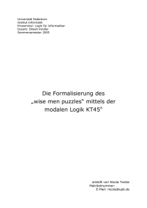 wise men puzzles - Universität Paderborn