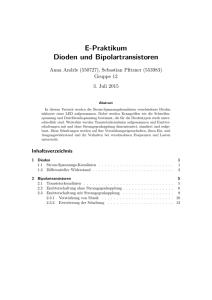 E-Praktikum Dioden und Bipolartransistoren - Hu