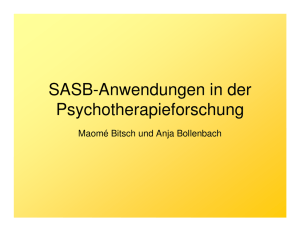 SASB-Anwendungen in der Psychotherapieforschung