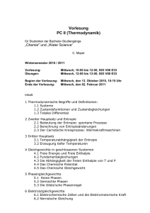 Vorlesung PC II (Thermodynamik)