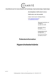Patienteninfo Hypercholersterinämie Juli 2012