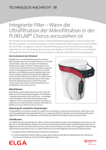 Integrierte Filter – Wann die Ultrafiltration der