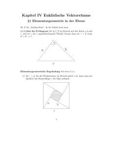 Kapitel IV Euklidische Vektorräume a b c γ
