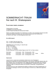 SOMMERNACHT-TRAUM frei nach W. Shakespeare