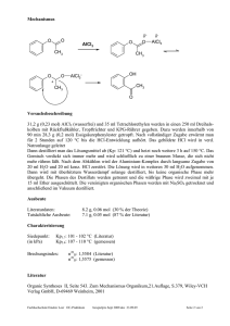 Mechanismus Versuchsbeschreibung 31,2 g (0,23 mol) AlCl3