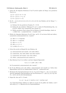 UE Diskrete Mathematik, Blatt 6 WS 2014/15 1. Geben Sie die