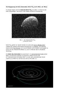 Die Begegnung mit dem Asteroiden 2013 TX68 am 8. März [6. März