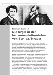 Die Orgel in der Instrumentationslehre von Berlioz/Strauss