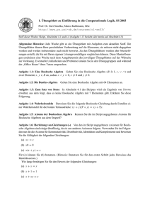 1. Übungsblatt zu Einführung in die Computationale Logik, SS 2003