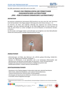 pflege und überwachung bei perkutaner endoskopischer gastrostomie