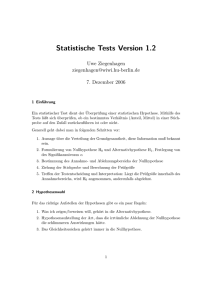 Statistische Tests Version 1.2