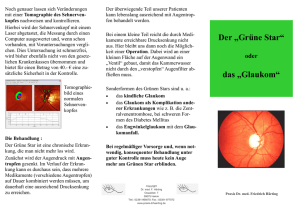 Der „Grüne Star“ das „Glaukom“ - Dr. Friedrich Härting