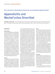 Appendizitis und Meckel`sches Divertikel