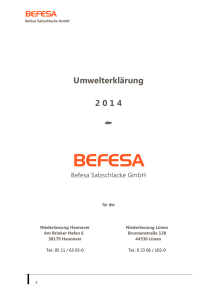2014 Umwelterklärung Befesa Salzschlacke GmbH