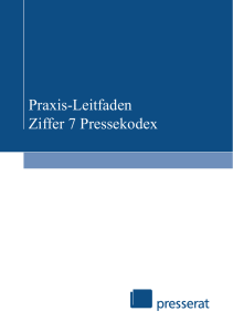 Praxis-Leitfaden Ziffer 7 Pressekodex