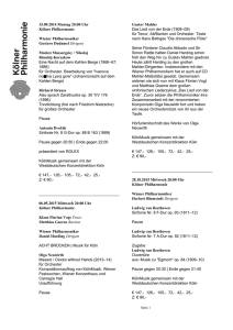 Konzerte - Auswahl - Kölner Philharmonie