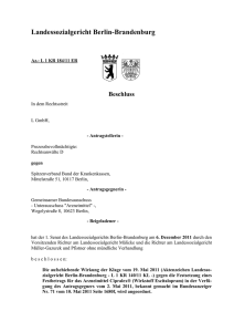L 1 KR 184/11 ER - Landessozialgericht der Länder Berlin und
