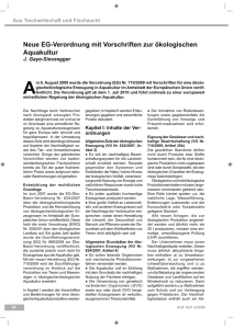 EG-Verordnung ökologische Aquakultur (AUF AUF 3/2009)