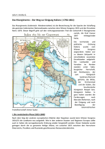 Das Risorgimento – Der Weg zur Einigung Italiens ( 1796