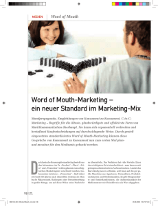 Word of Mouth-Marketing - ein neuer Standard im Marketing