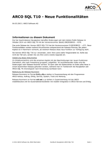 ARCO SQL T10 - Handbuch - Neuigkeiten