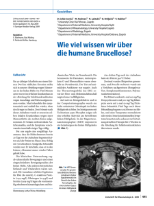 Wie viel wissen wir über die humane Brucellose?