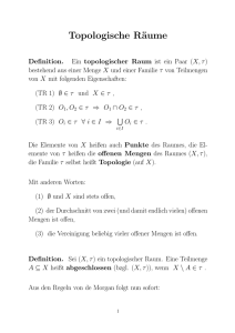 Topologische Räume - Mathematics TU Graz