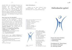 Informationsbroschüre über Helicobacter pylori
