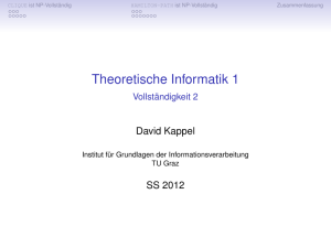 Theoretische Informatik 1 - Institut für Grundlagen der