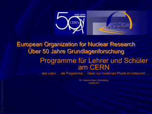 Programme für Lehrkräfte und Schüler am CERN