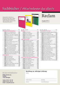 Reclam Verlag | Bestellblatt Sachbücher / »Was bedeutet das alles
