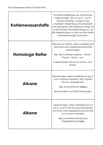 Kohlenwasserstoffe Homologe Reihe Alkane Alkene
