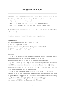 Gruppen und Körper - Mathematics TU Graz