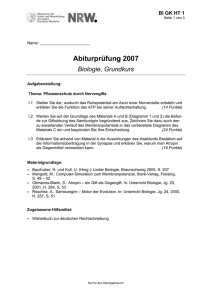 Abiturprüfung 2007 Biologie, Grundkurs