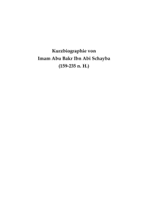 Kurzbiographie von Imam Abu Bakr Ibn Abi Schayba (159