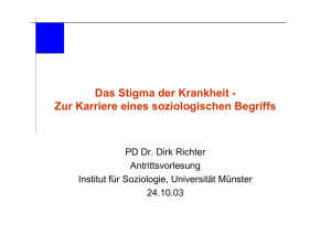 Antrittsvorlesung von Herrn PD Dr. Dirk Richter am - Anti