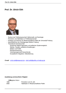 Prof. Dr. Ulrich Eith - Studienhaus Wiesneck