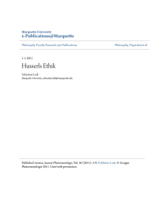 Husserls Ethik - e-Publications@Marquette