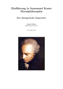 Einführung in Immanuel Kants Moralphilosophie –